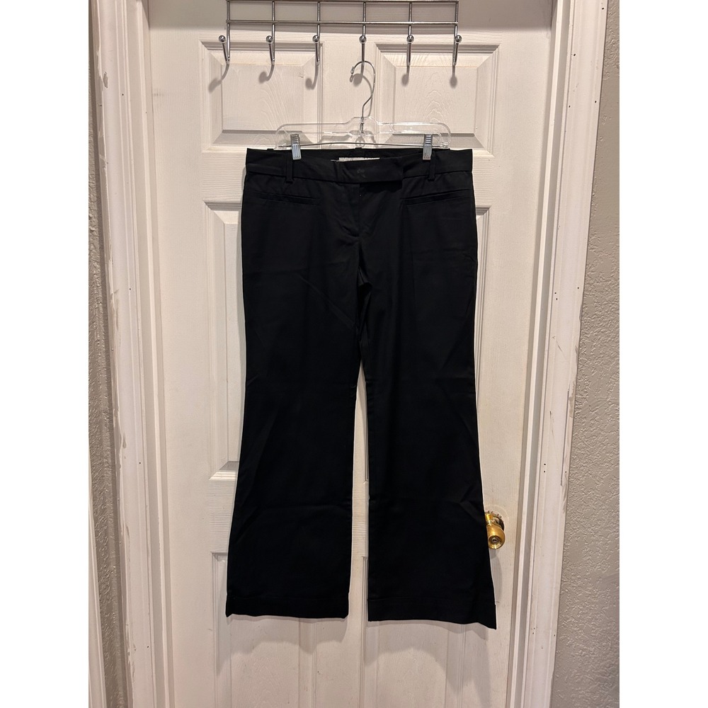 Old Navy Womens Black‎ Low Rise Wide Leg Cotton Stretch Trousers Slacks 12 Y2K